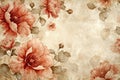 Vintage Floral Background with Red Roses, Elegant Design Concept Royalty Free Stock Photo