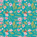 Vintage floral background. Seamless vector pattern for design and fashion prints. Floral pattern with small light pink flowers Royalty Free Stock Photo