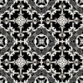 Vintage floral Baroque seamless pattern. Vector ornamental black and white background. Ornate repeat backdrop. Damask Royalty Free Stock Photo