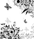 Vintage floral black and white background Royalty Free Stock Photo