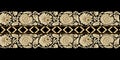 Vintage Floral Border Design. Textile Digital Design Carpet Motif Luxury Pattern Decor Border Ikat Ethnic Hand Made Artwork