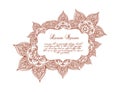 Vintage floral border. Lace frame - flowers and ornament. Vector Royalty Free Stock Photo