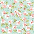 Vintage Floral and Cherry Background
