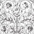 Vintage floral damask scrapbook background