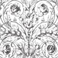 Vintage floral damask scrapbook background Royalty Free Stock Photo