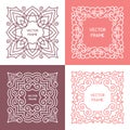 Vintage floral frame collection Royalty Free Stock Photo