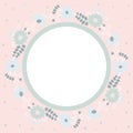 Vintage floral frame on pink background Royalty Free Stock Photo