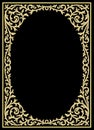 Vintage floral frame with retro ornament pattern in antique baroque style. Elegance background with text input area in a center.