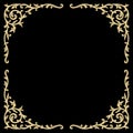 Vintage floral frame with retro ornament pattern in antique baroque style. Elegance background with text input area in a center.