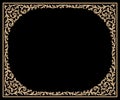 Vintage floral frame with retro ornament pattern in antique baroque style. Elegance background with text input area in a center.