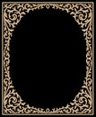 Vintage floral frame with retro ornament pattern in antique baroque style. Elegance background with text input area in a center.