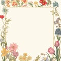 Vintage Floral Frame Template With Naturalist Aesthetic