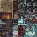 Vintage Floral Grunge Bohemian Tapestry Scrapbook Background Royalty Free Stock Photo