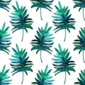 Vintage floral herbs seamless pattern with forest leaf. Print for textile wallpaper endless. Hand-drawn watercolor Royalty Free Stock Photo