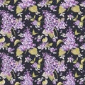 Vintage Floral Lilac Background