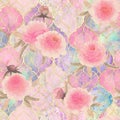 Vintage floral moroccan seamless pattern with pink peonies flowers