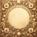 Vintage Floral Ornamental Frame with Elegant Swirls, AI Generated