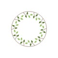 Vintage floral round frames. Green decorative ivy wreath. Vector illustration Royalty Free Stock Photo