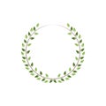 Vintage floral round frames. Green decorative ivy wreath. Vector illustration Royalty Free Stock Photo