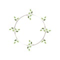 Vintage floral round frames. Green decorative ivy wreath. Vector illustration Royalty Free Stock Photo