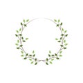 Vintage floral round frames. Green decorative ivy wreath. Vector illustration Royalty Free Stock Photo