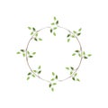 Vintage floral round frames. Green decorative ivy wreath. Vector illustration Royalty Free Stock Photo