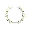 Vintage floral round frames. Green decorative ivy wreath. Vector illustration Royalty Free Stock Photo