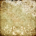 Vintage floral scrapbook background Royalty Free Stock Photo