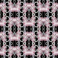 Vintage floral seamless pattern. Black vector background. Hand d