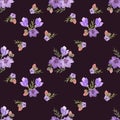 Vintage floral seamless pattern with campanula flowers for textile, wallpaper, scrapbooking, decoupage.