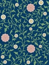 Vintage floral seamless pattern on dark background. Vector illustration.