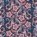 Vintage floral seamless pattern. Ethnic vector background. Royalty Free Stock Photo