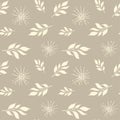 Vintage floral seamless pattern in pastel color and nordic style