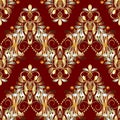 Vintage floral seamless pattern. Red vector background with hand Royalty Free Stock Photo