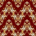 Vintage floral seamless pattern. Red vector background with hand Royalty Free Stock Photo