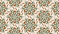 Vintage floral seamless pattern of tiger lilies flowers and buds in art nouveau style Royalty Free Stock Photo