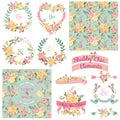 Vintage Floral Set Royalty Free Stock Photo