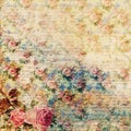 Vintage Floral Shabby Chic Background with script Royalty Free Stock Photo