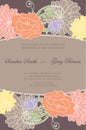 Vintage floral wedding invitation card