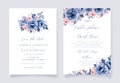 Vintage Floral Wedding Invitation, Save The Date , blue antique wedding. Watercolor flowers.