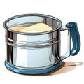 Vintage flour sifter illustration, vector. White isolated background, easy to post process.
