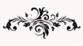 Vintage Flourish Black Silhouette On White Background - High Quality Svg Clipart