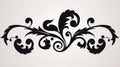 Vintage Flourish Black Silhouette With White Highlights - Decorative Design