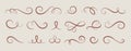 Vintage flourish filigree hand drawn swirls. Modern luxury ornamental swashes. Art lettering design elements. Vector Royalty Free Stock Photo