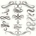 Vintage flourish swirls collection, vector flourishes