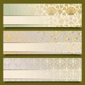 Vintage flower banners retro pattern design set Royalty Free Stock Photo