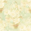 Vintage flower basket paper Royalty Free Stock Photo