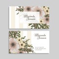 Vintage flower business cards template