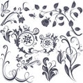 Vintage flower design elements. Royalty Free Stock Photo