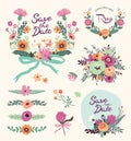 Vintage flower elements